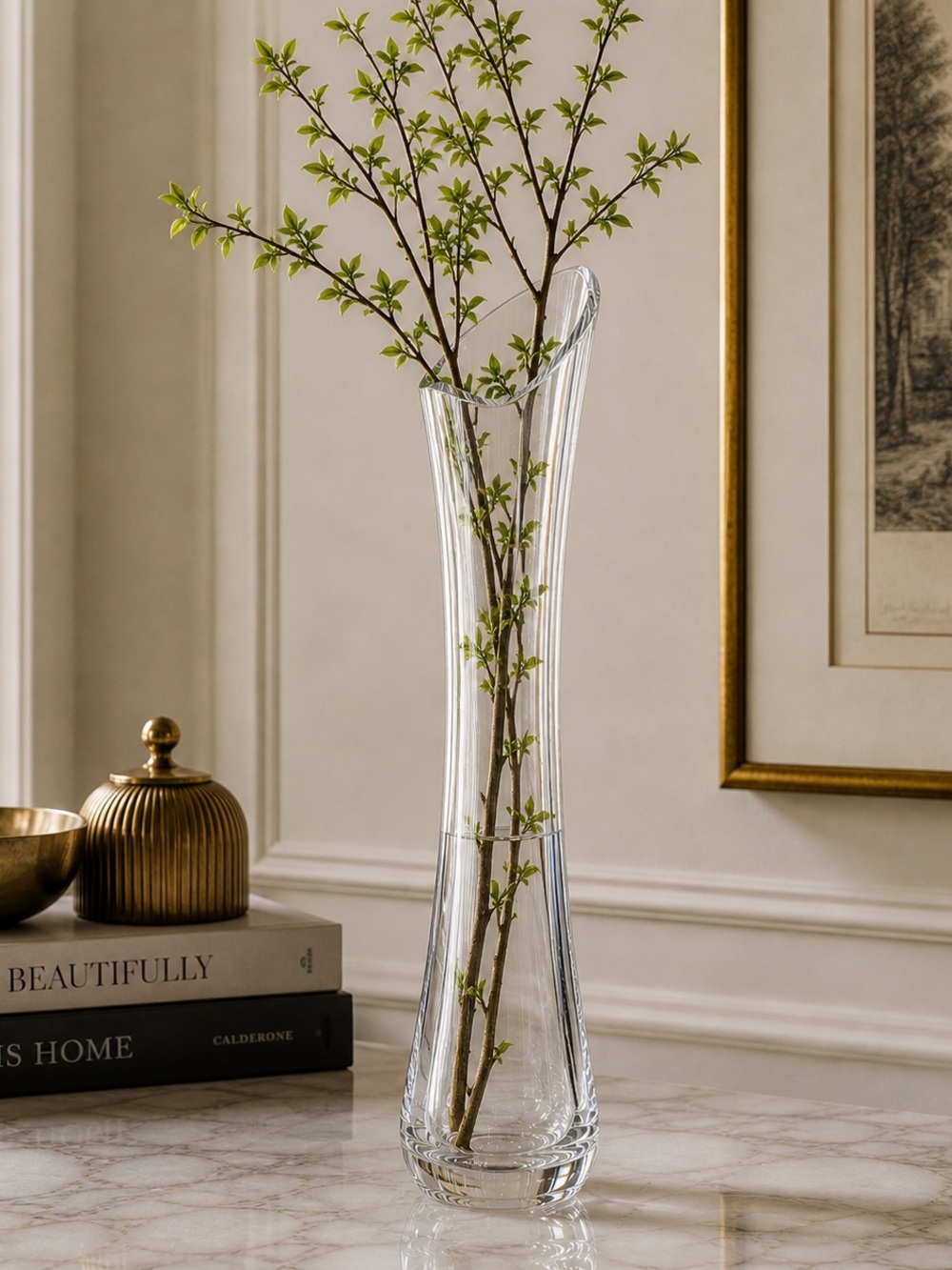 Dartington Crystal 12.75” Florabundance Single Rose Vase
